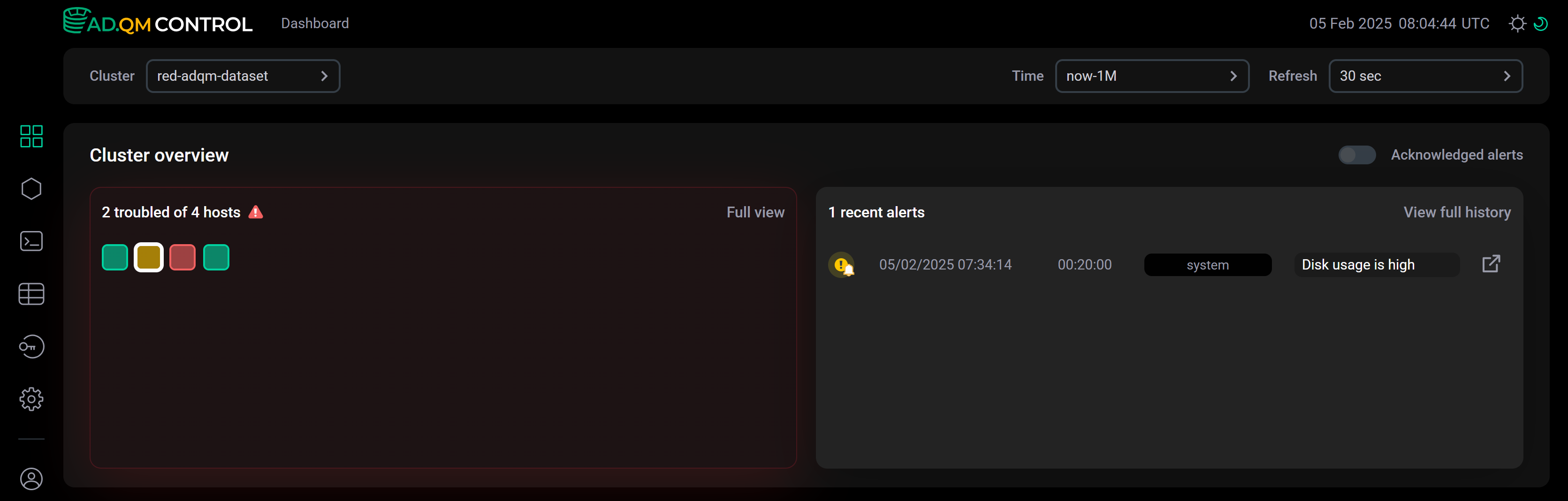 Example of an unresolved issue on the host