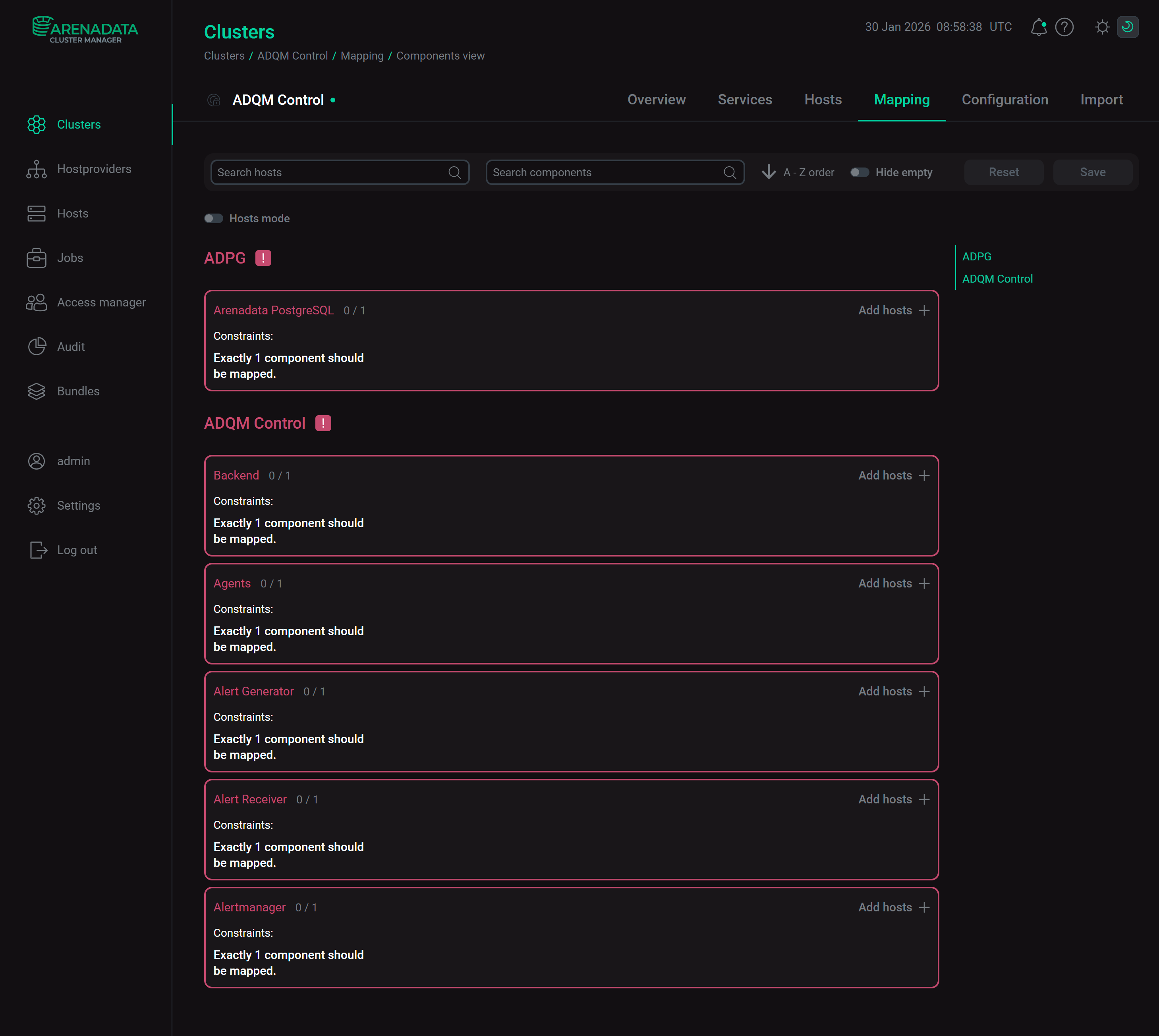 Switch to mapping components to hosts