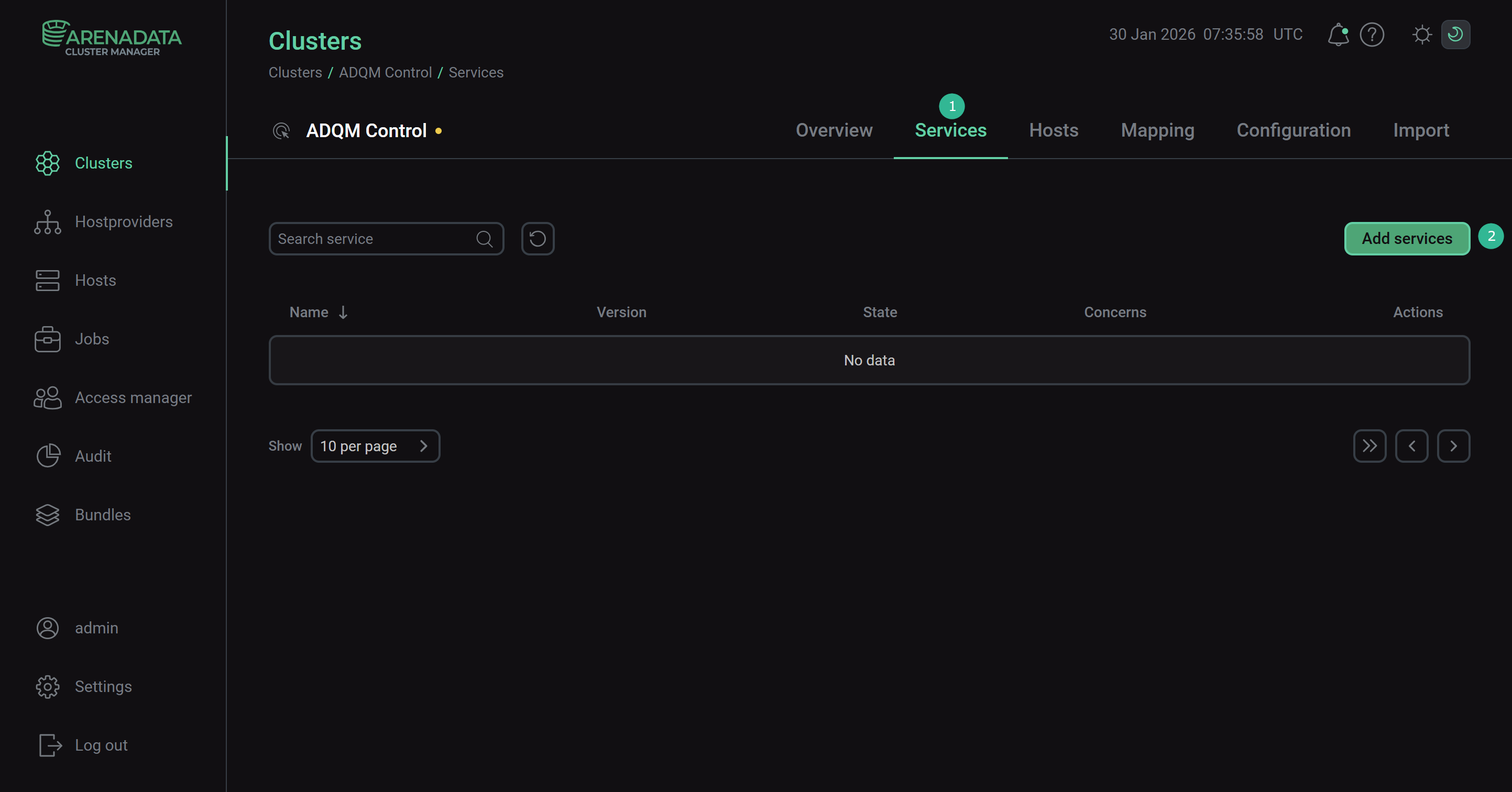 Switch to adding services