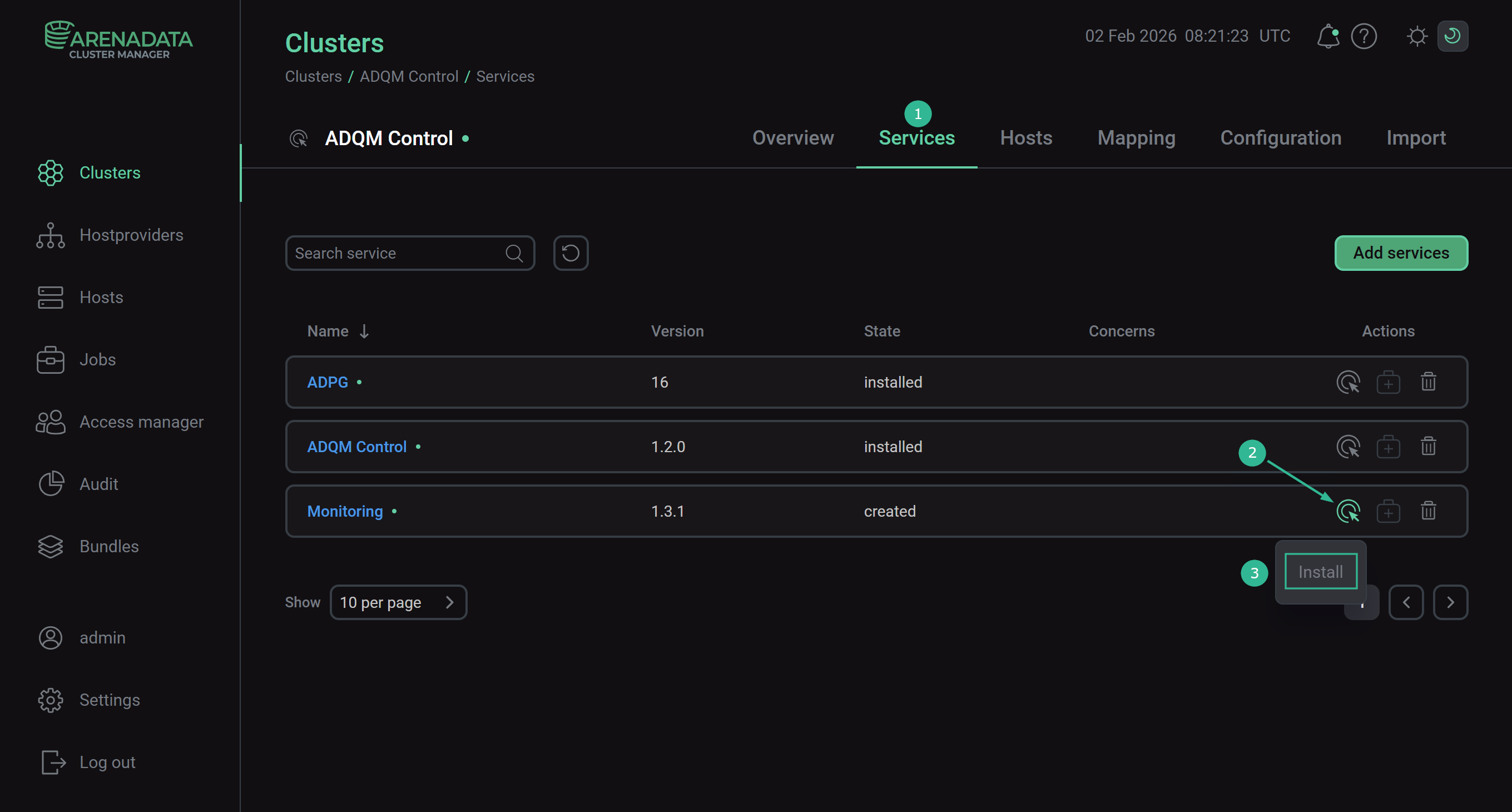 Switch to the service installation