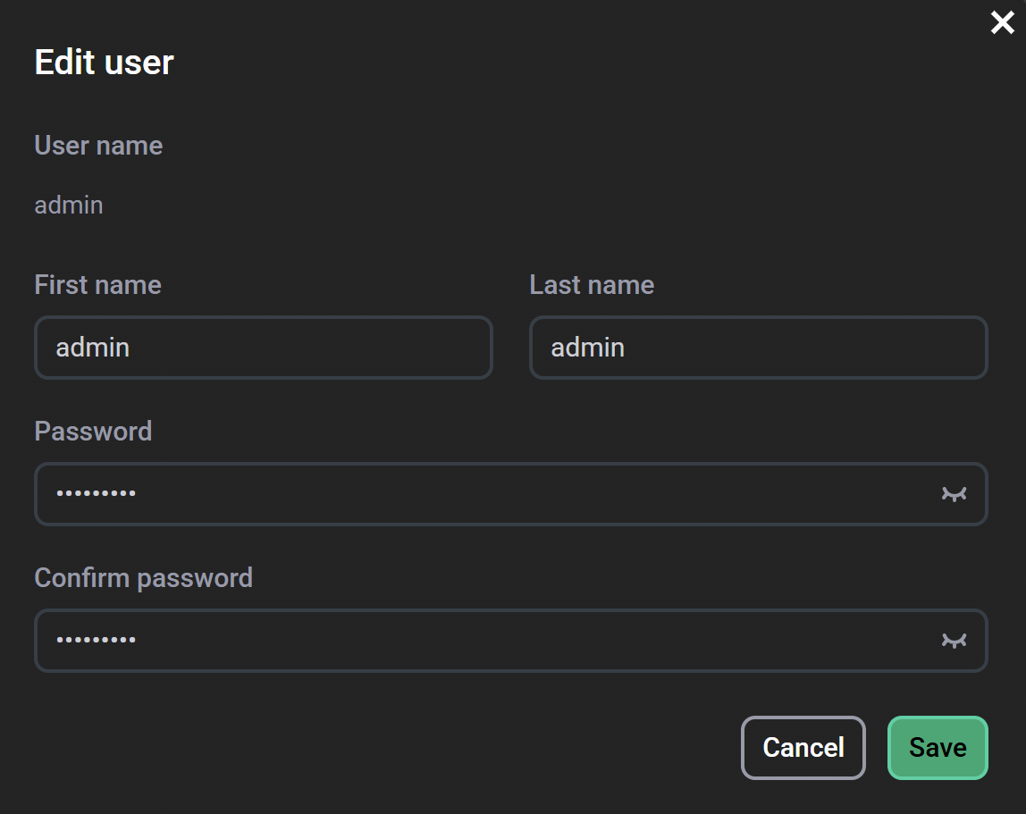 Change a password