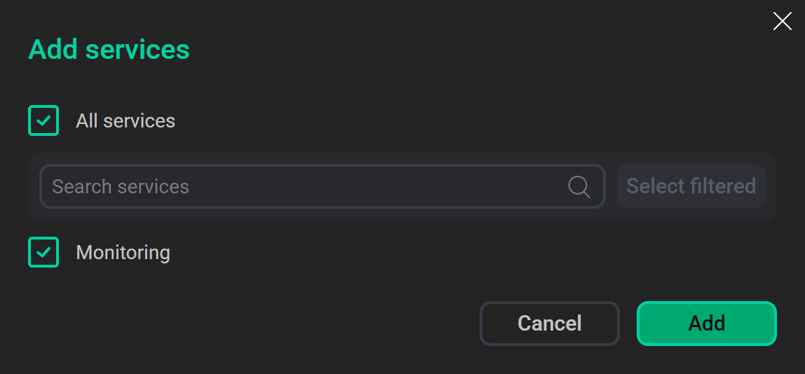 Select the service