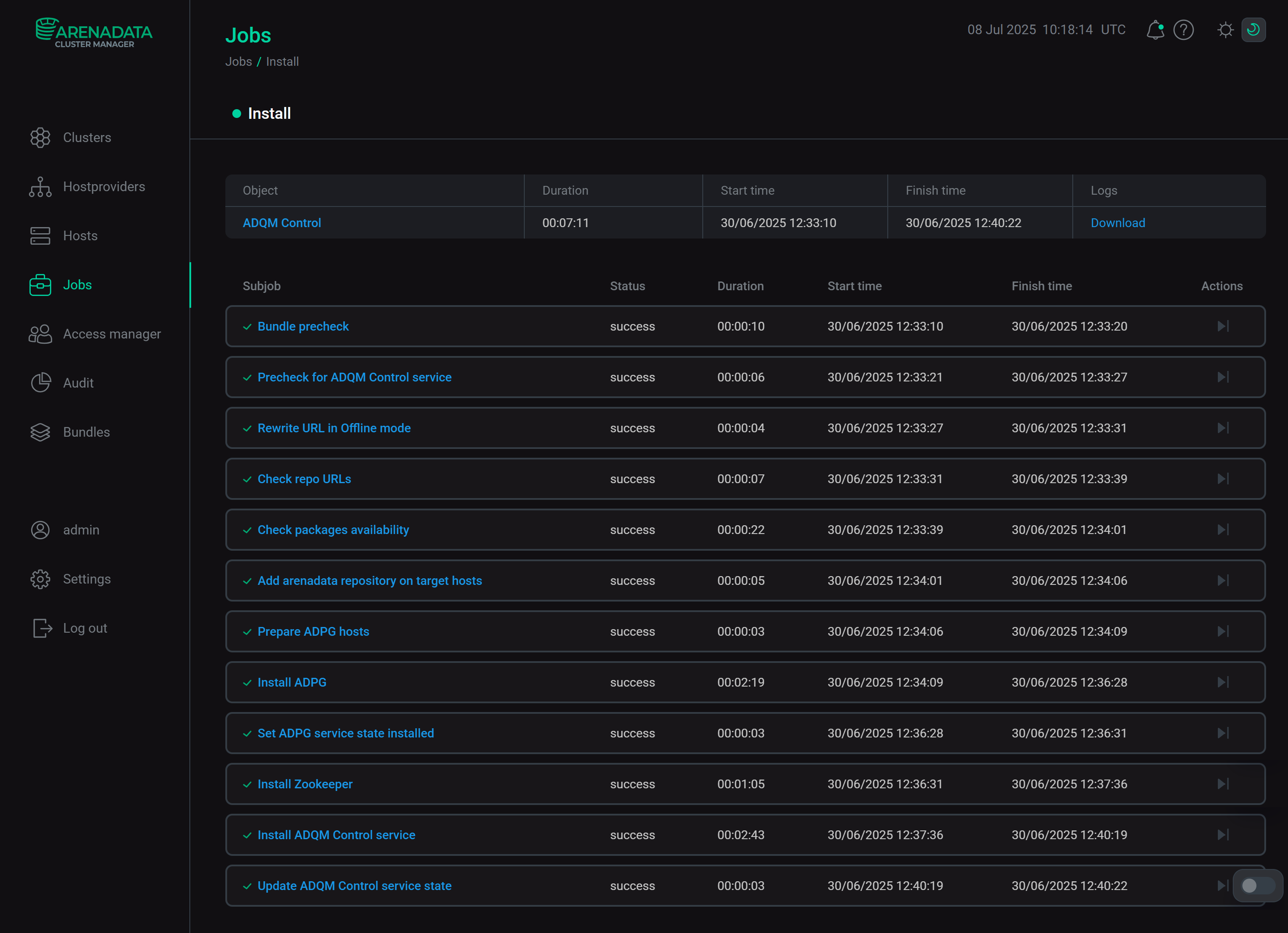 The Jobs page