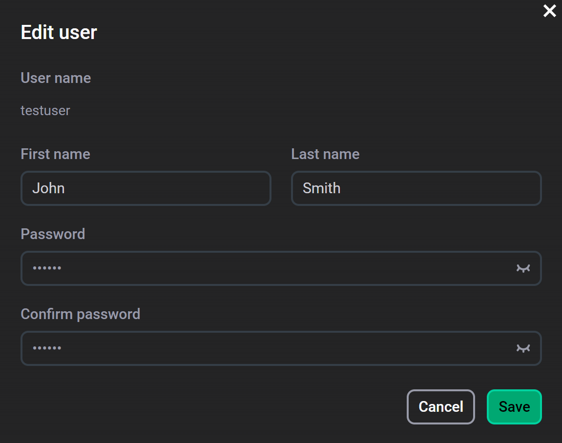 Edit user data