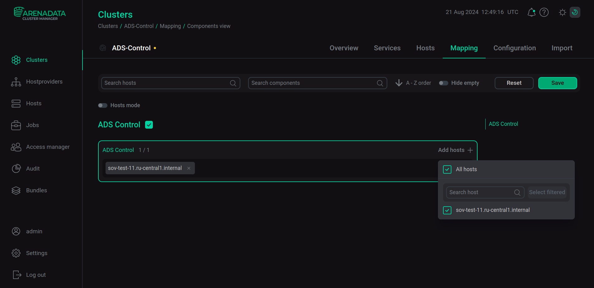 Save mapping of components