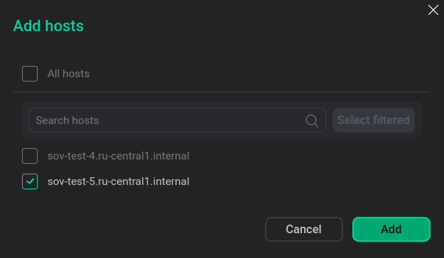 Select hosts