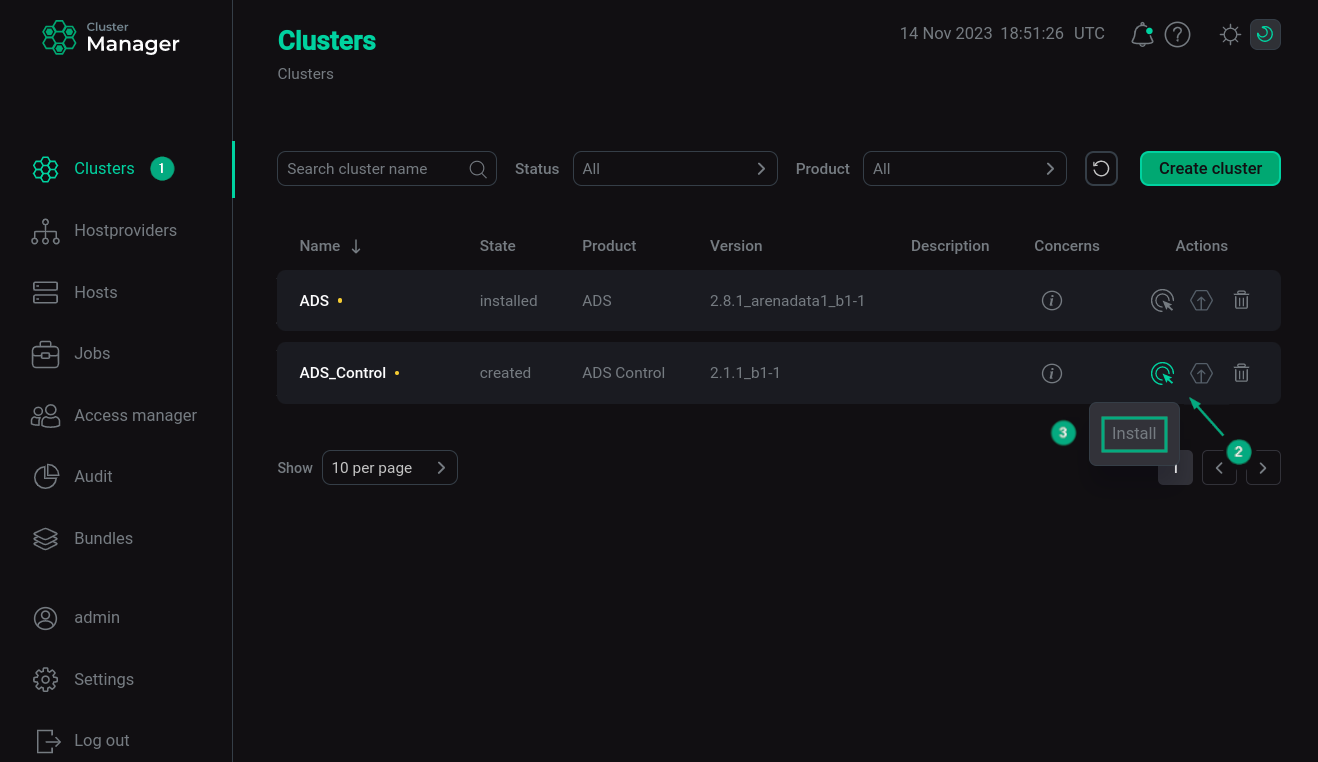 Switch to cluster installation