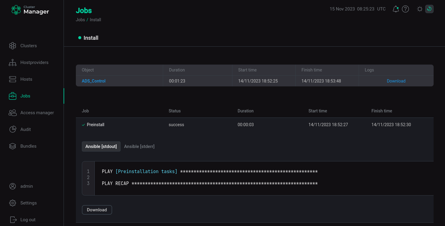 Job page