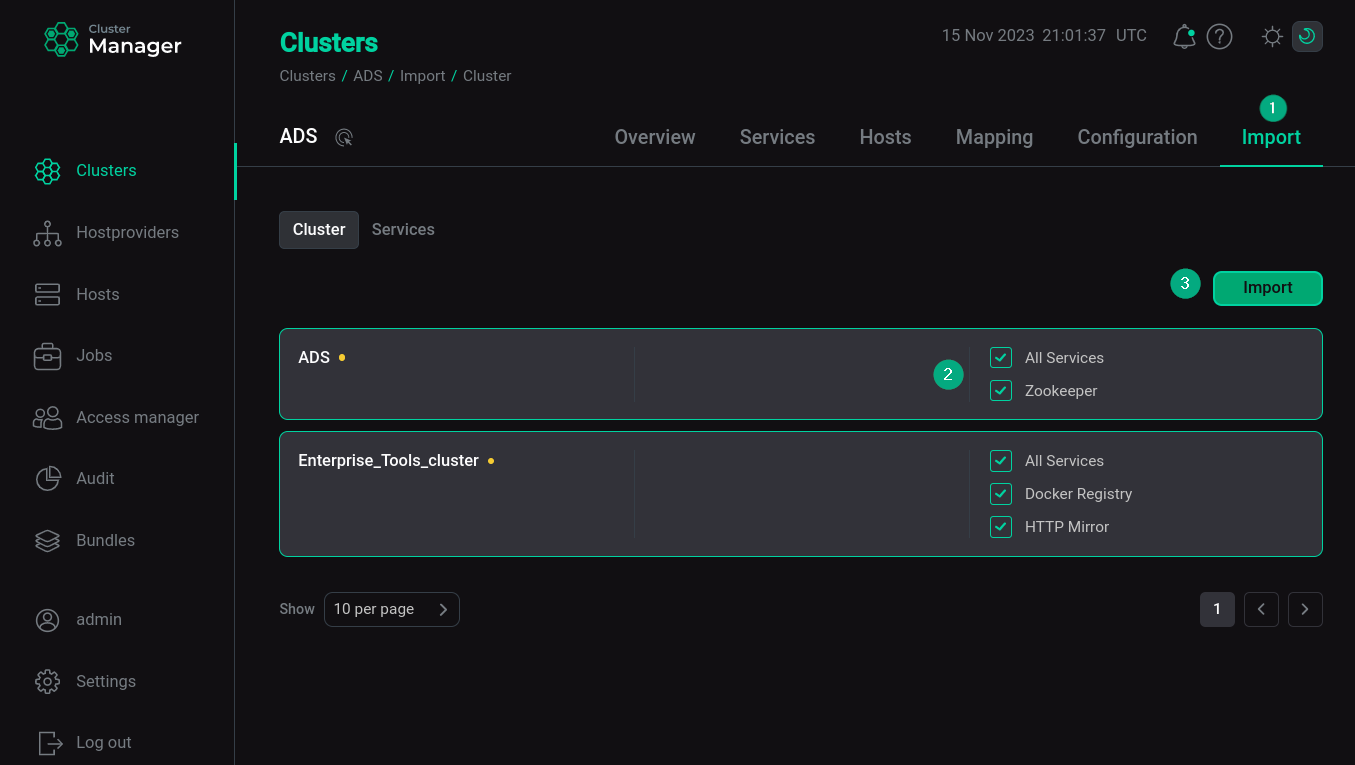 Integration with ADS cluster