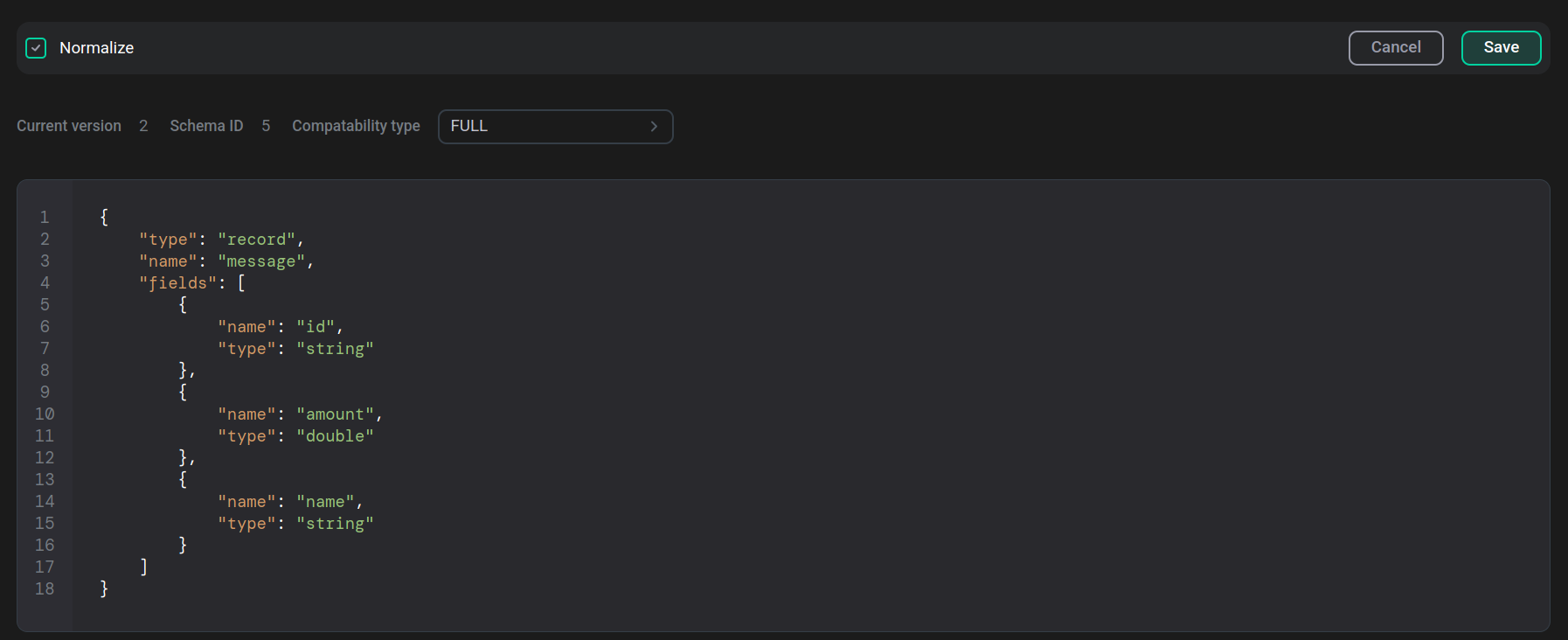 Editing the schema