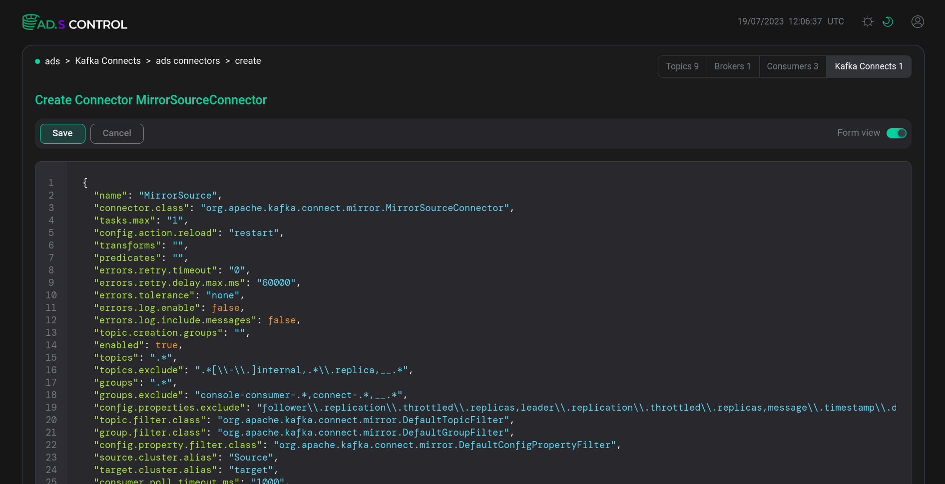 Сonnector JSON configuration file