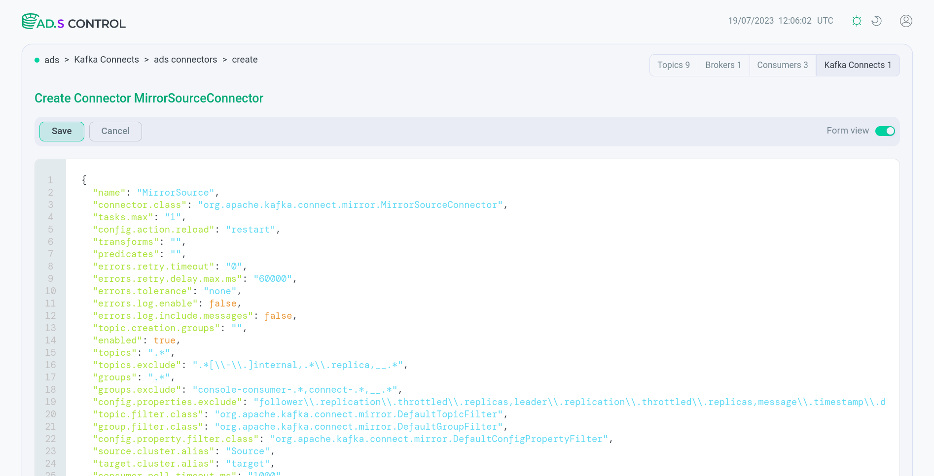 Сonnector JSON configuration file