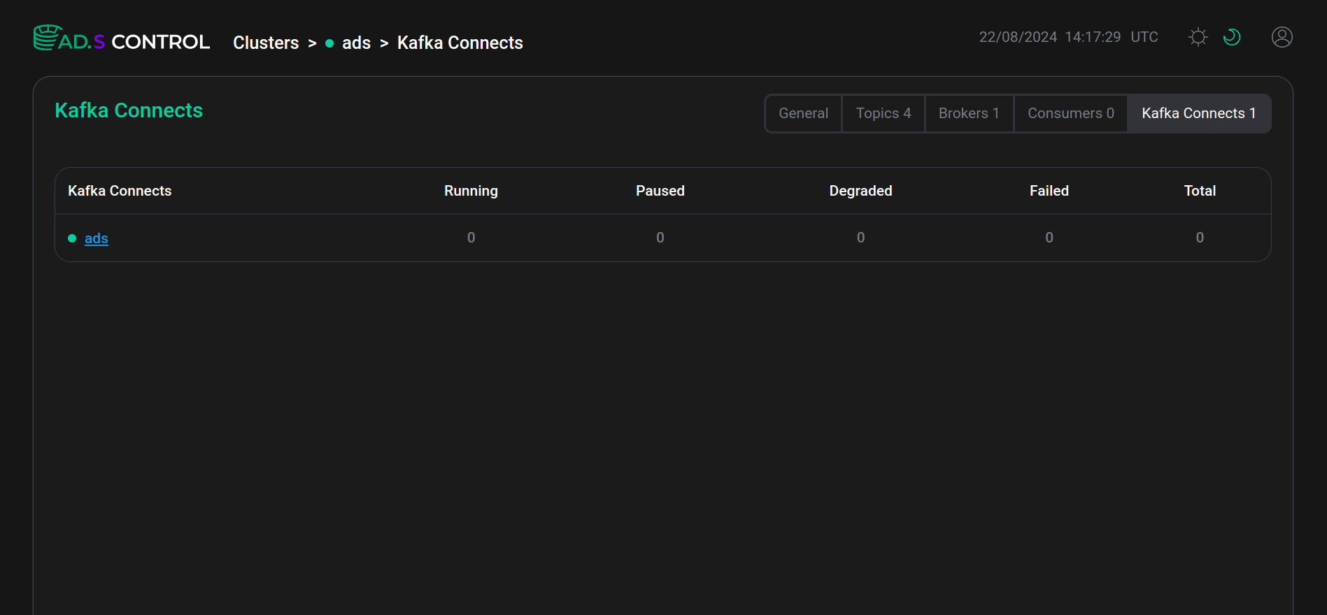 Kafka Connects page
