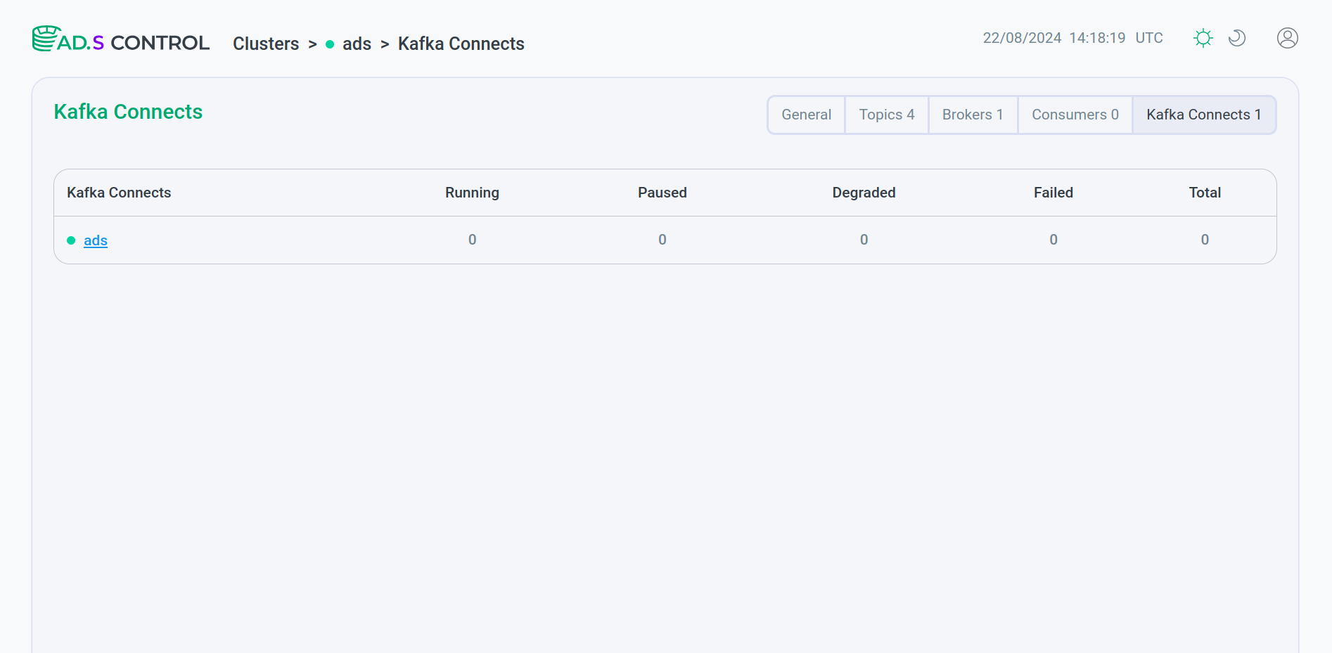 Kafka Connects page