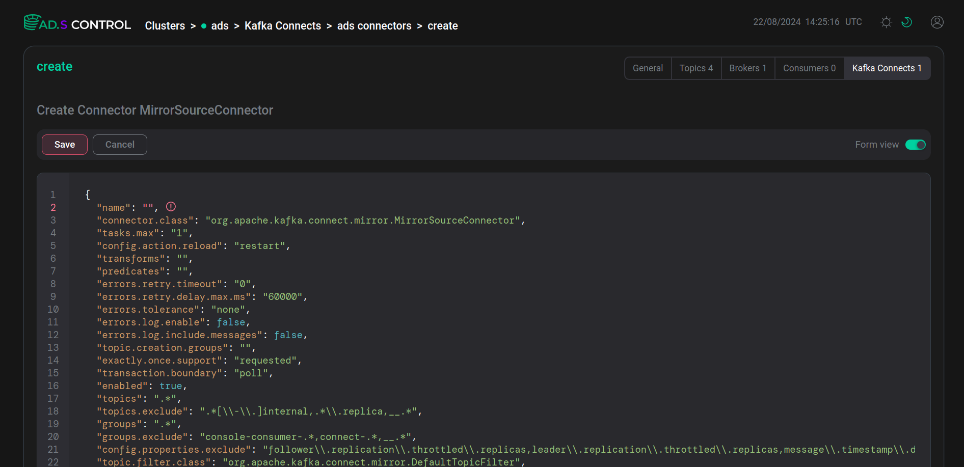 Сonnector JSON configuration file