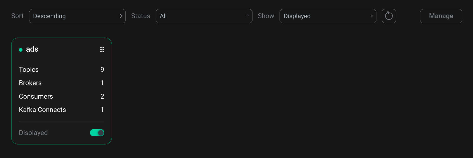 Cluster management section