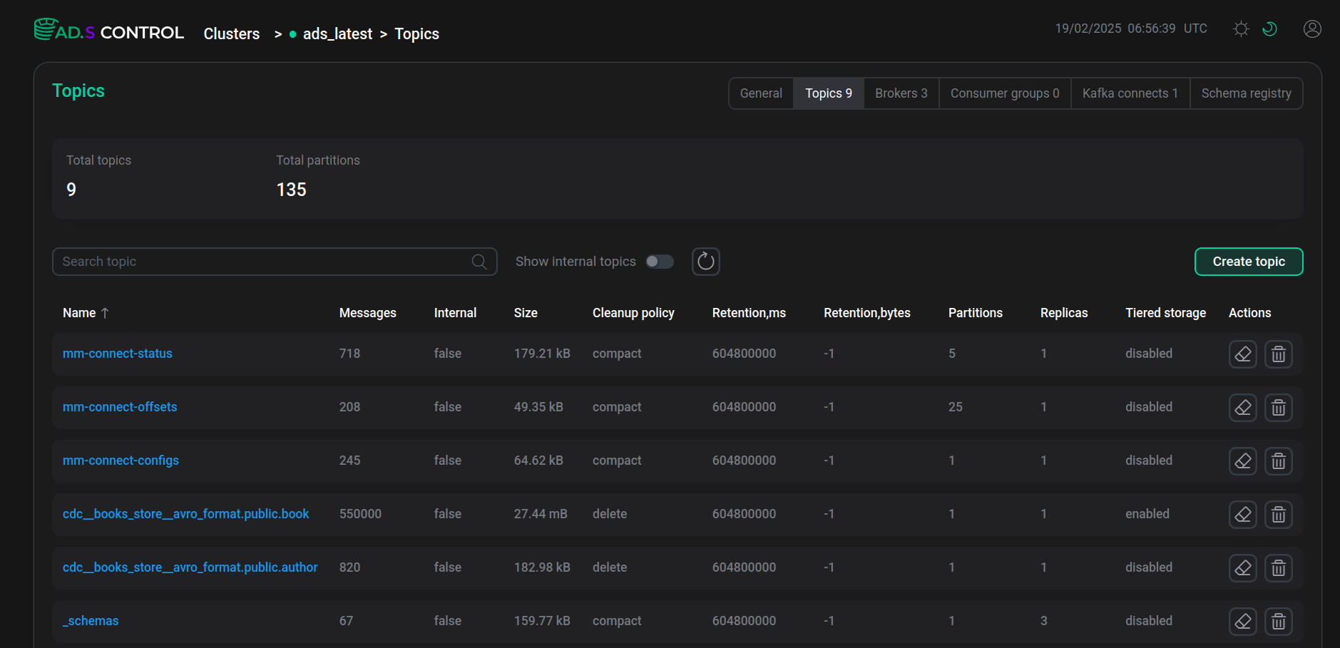 Topics page