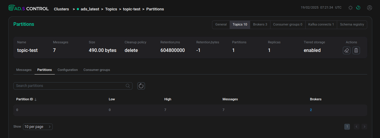 Partitions tab