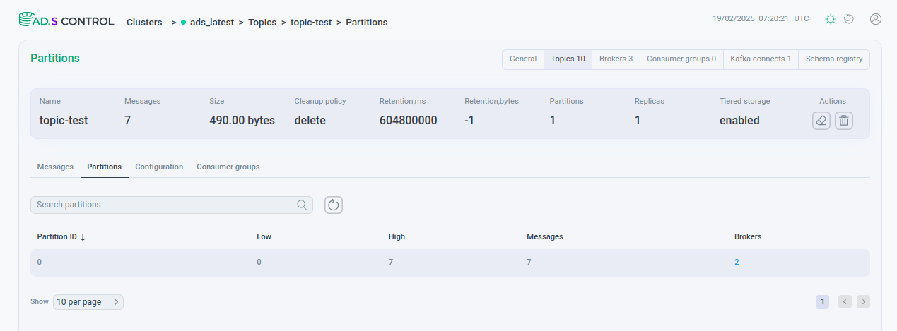 Partitions tab