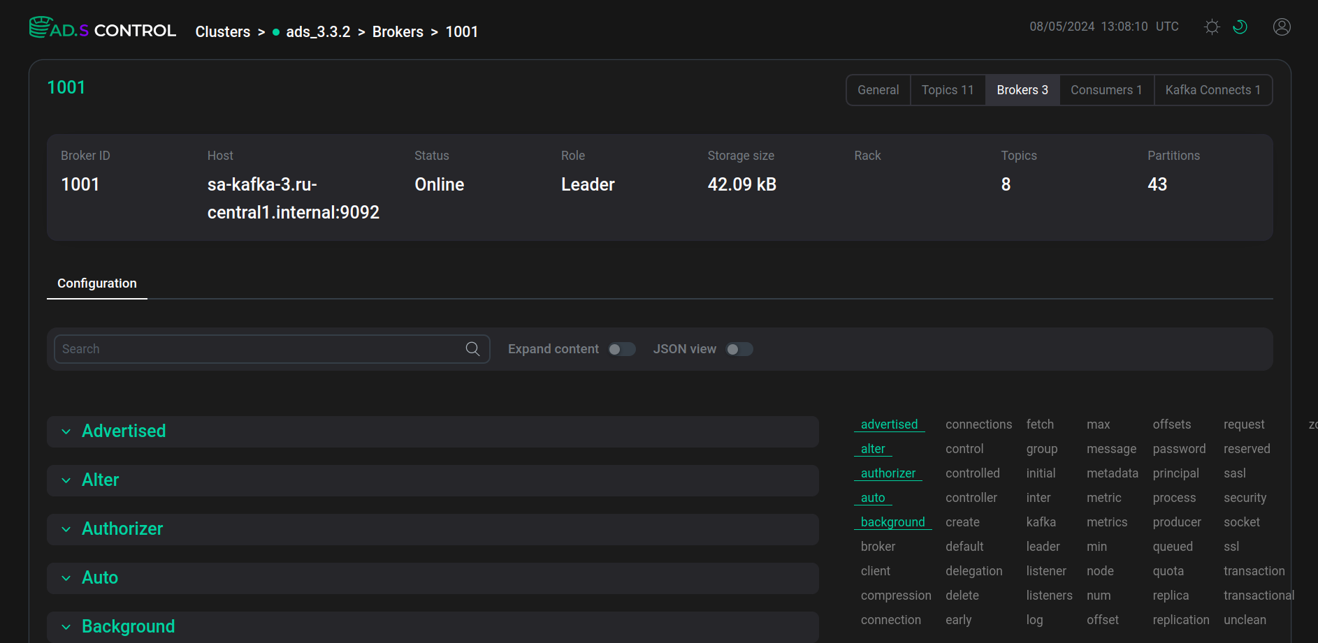 Broker overview page