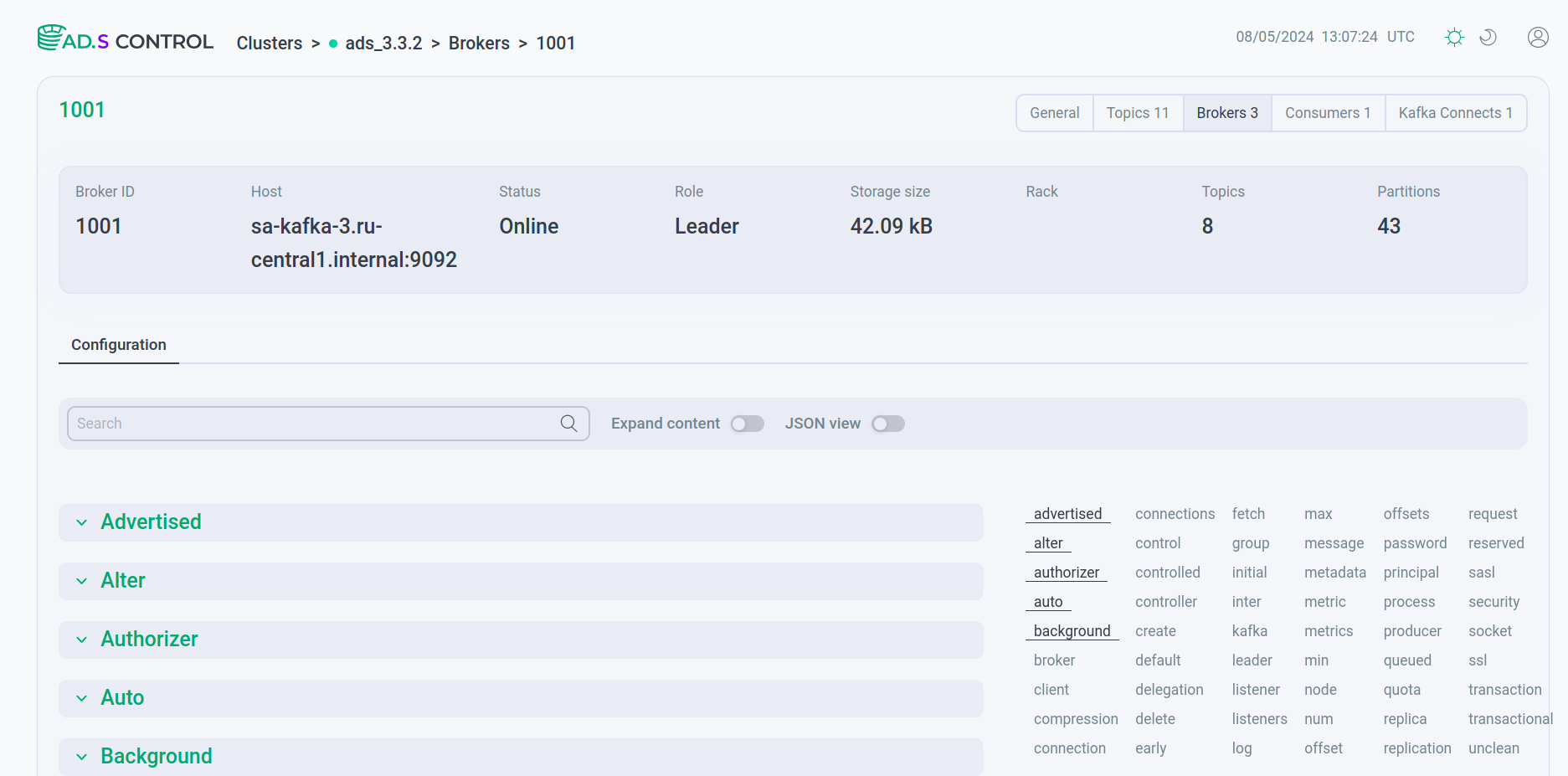 Broker overview page