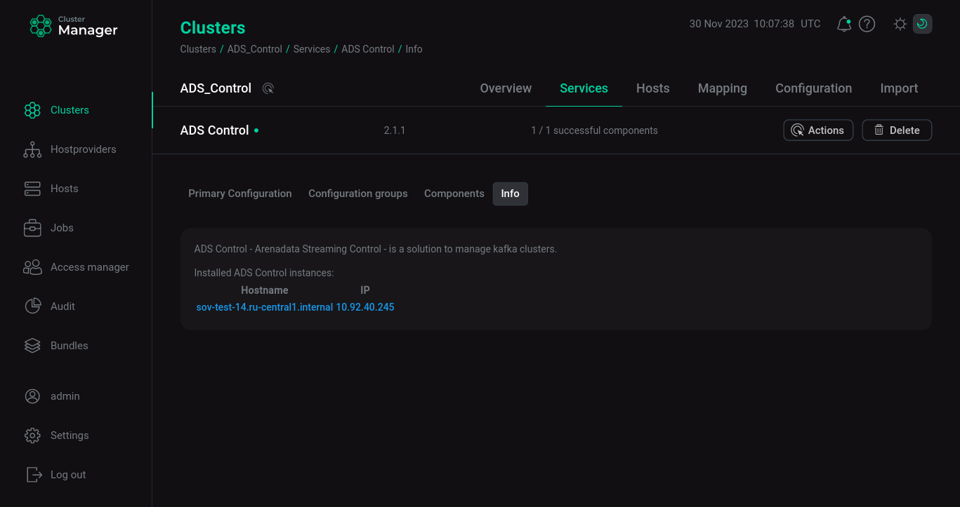 Link to connect to ADS Control