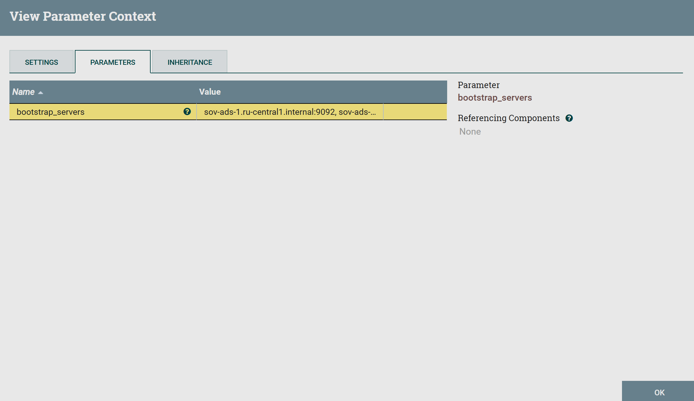 Parameter created by ADCM