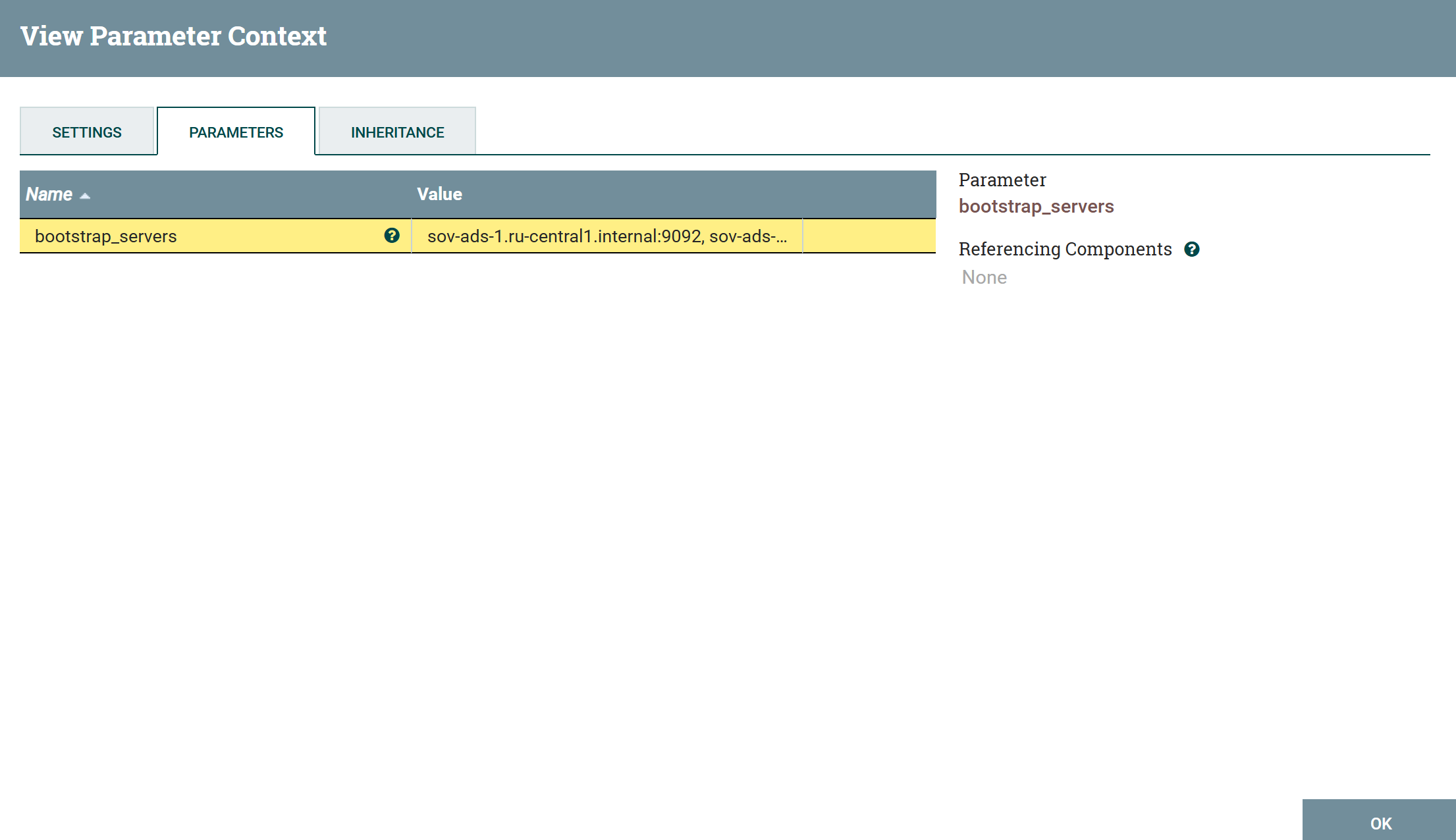 Parameter created by ADCM