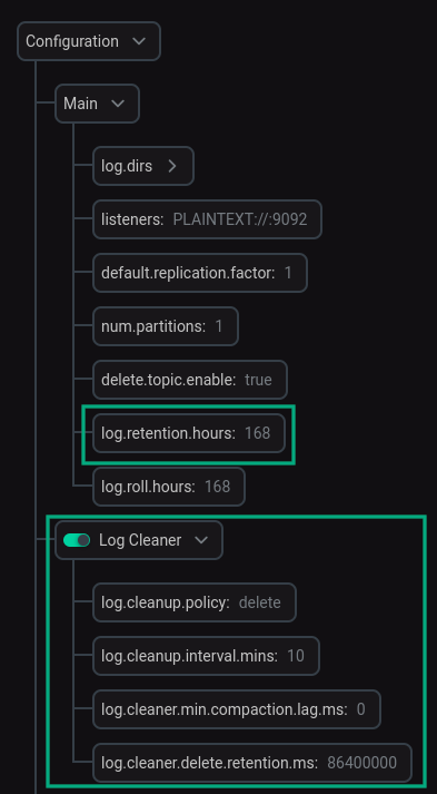 Configure cleanup for a cluster