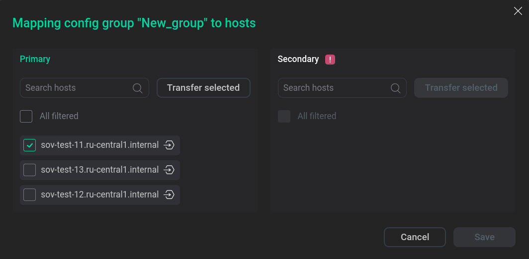 Add hosts to a group