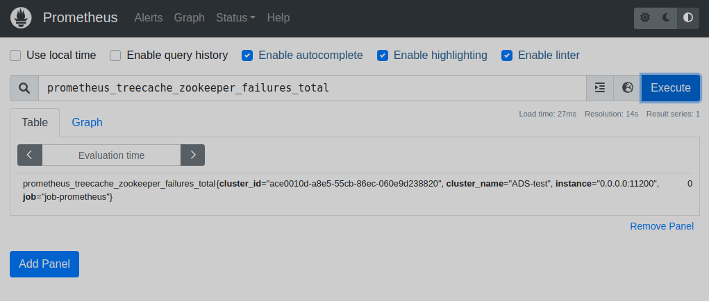 Prometheus web interface
