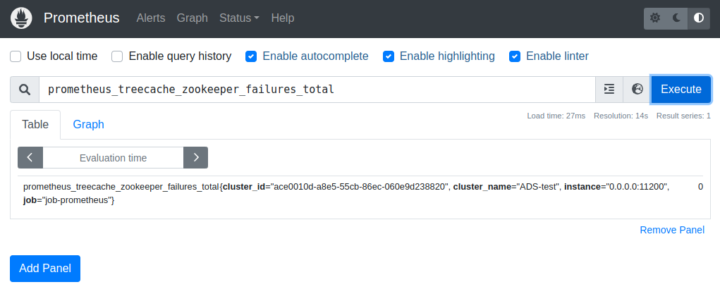 Prometheus web interface