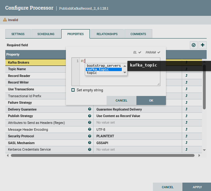 Automatic parameter input