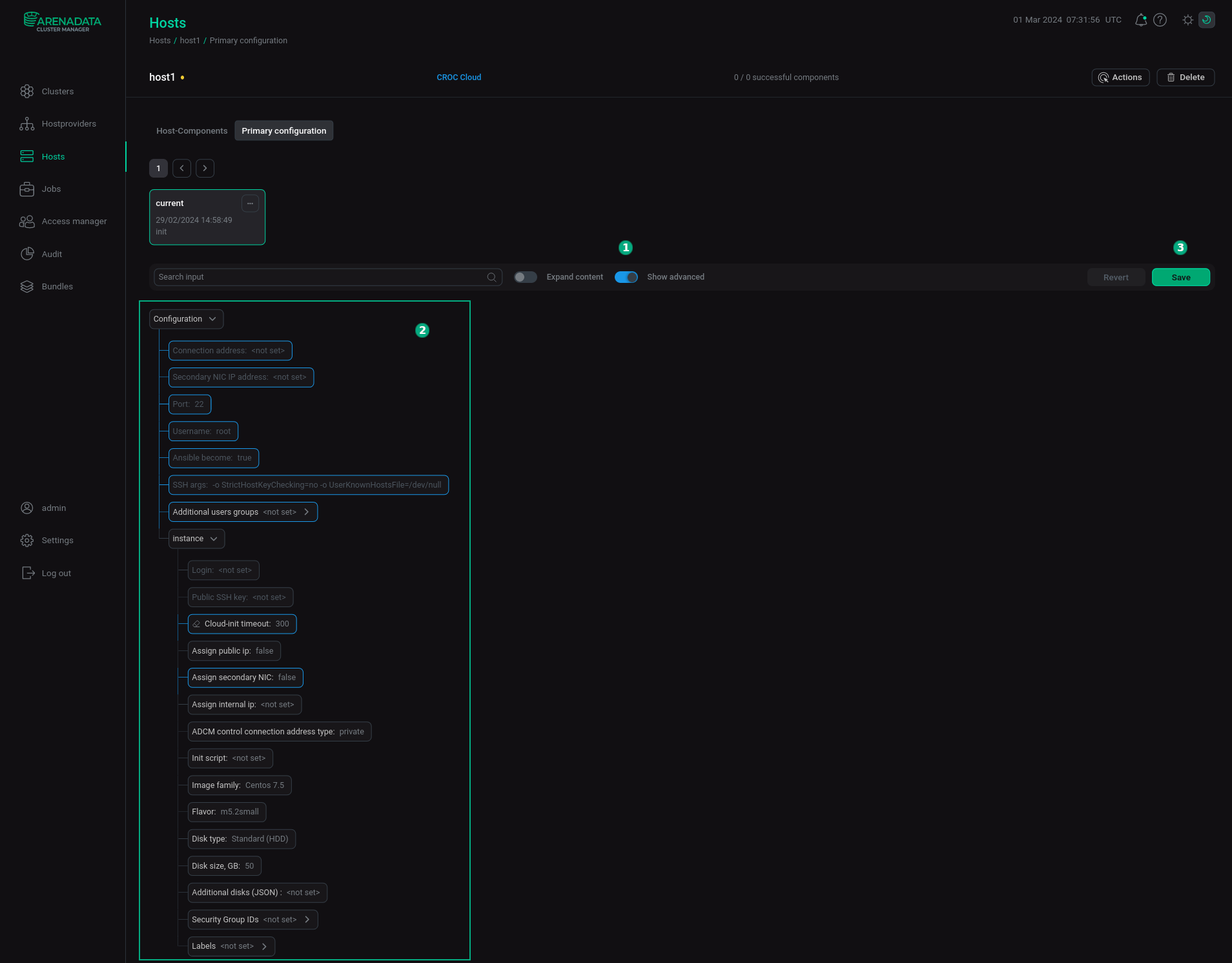 Host settings