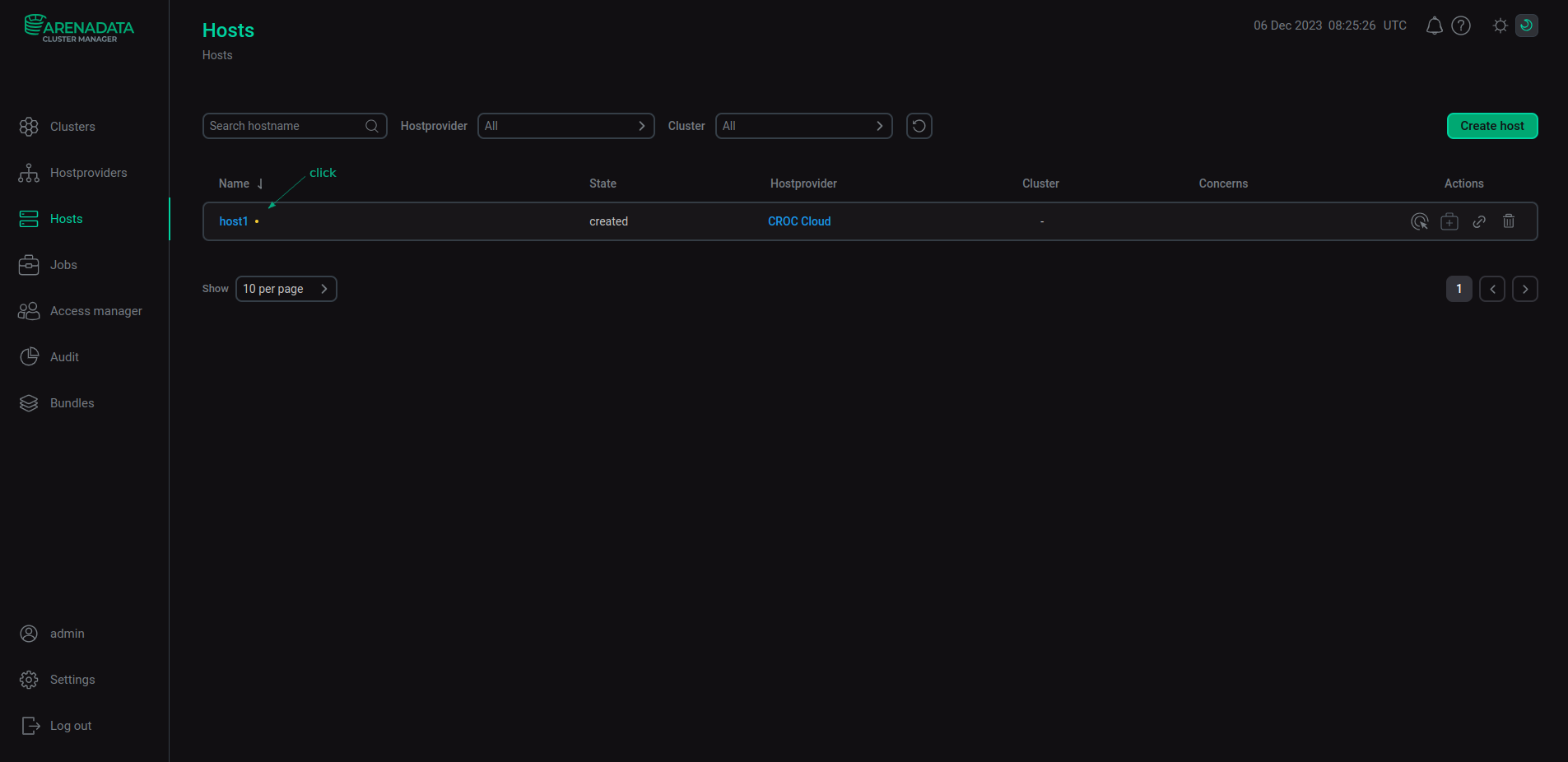 Switch to configuring a host