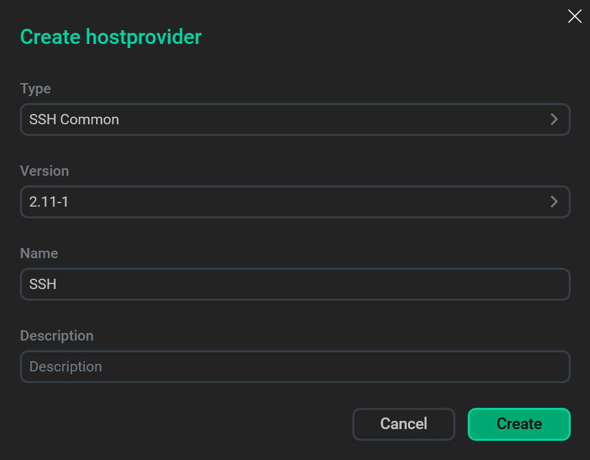 Fill in hostprovider parameters