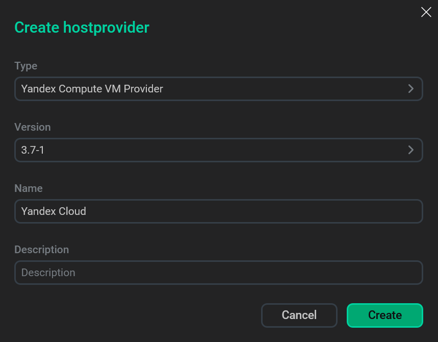 Fill in hostprovider parameters