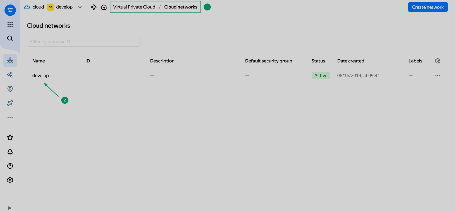 Select a network