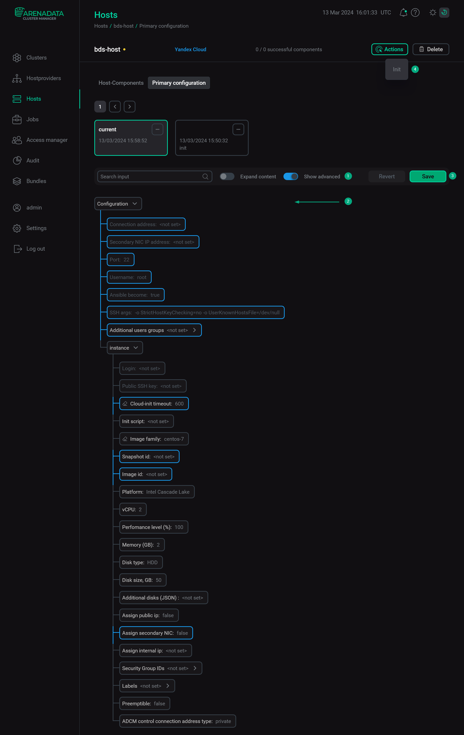 Configure a host