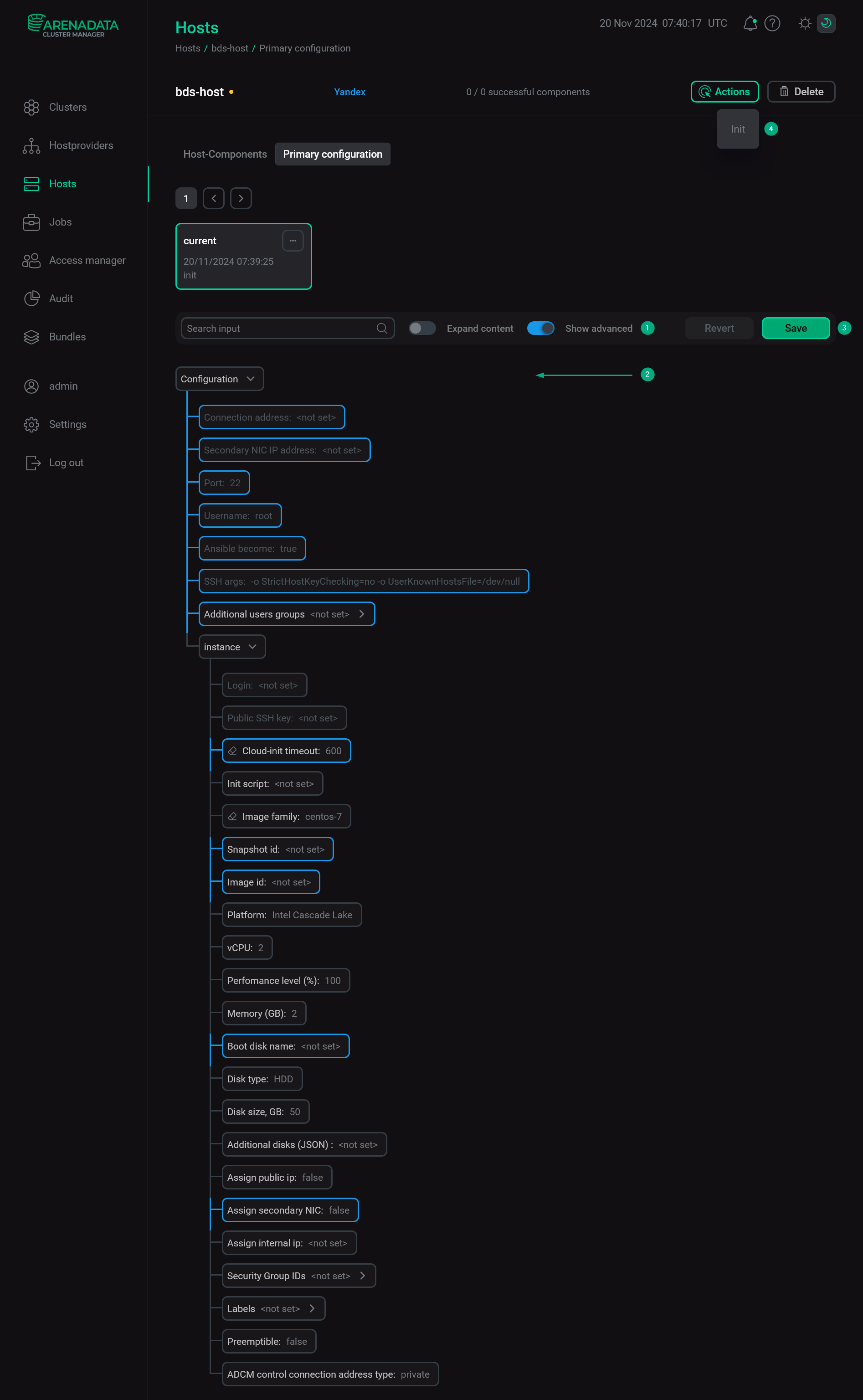 Configure a host