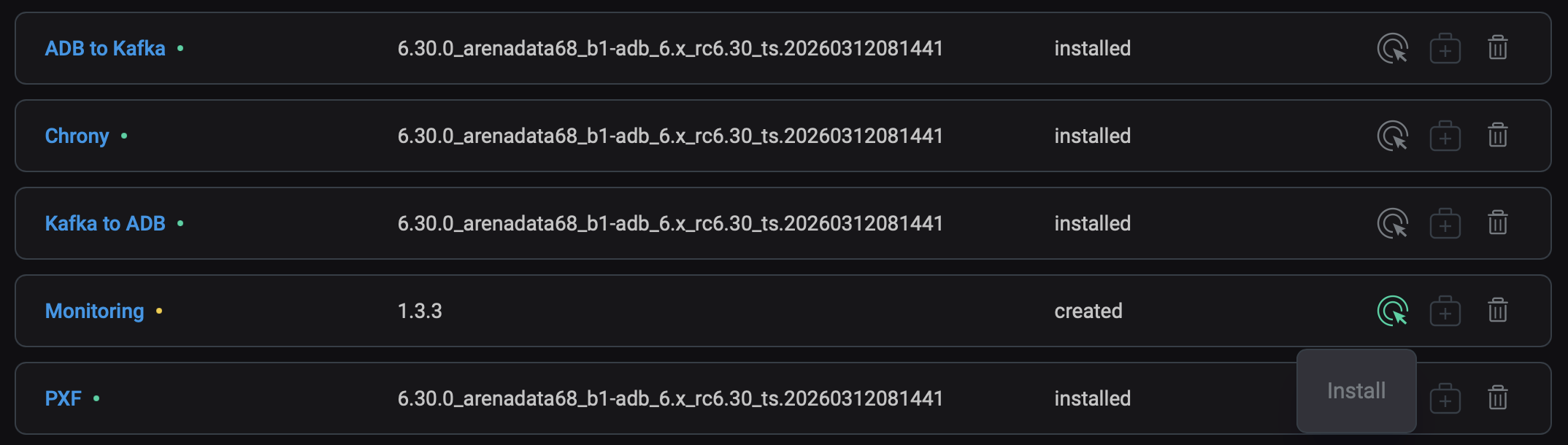 Переход к установке сервиса