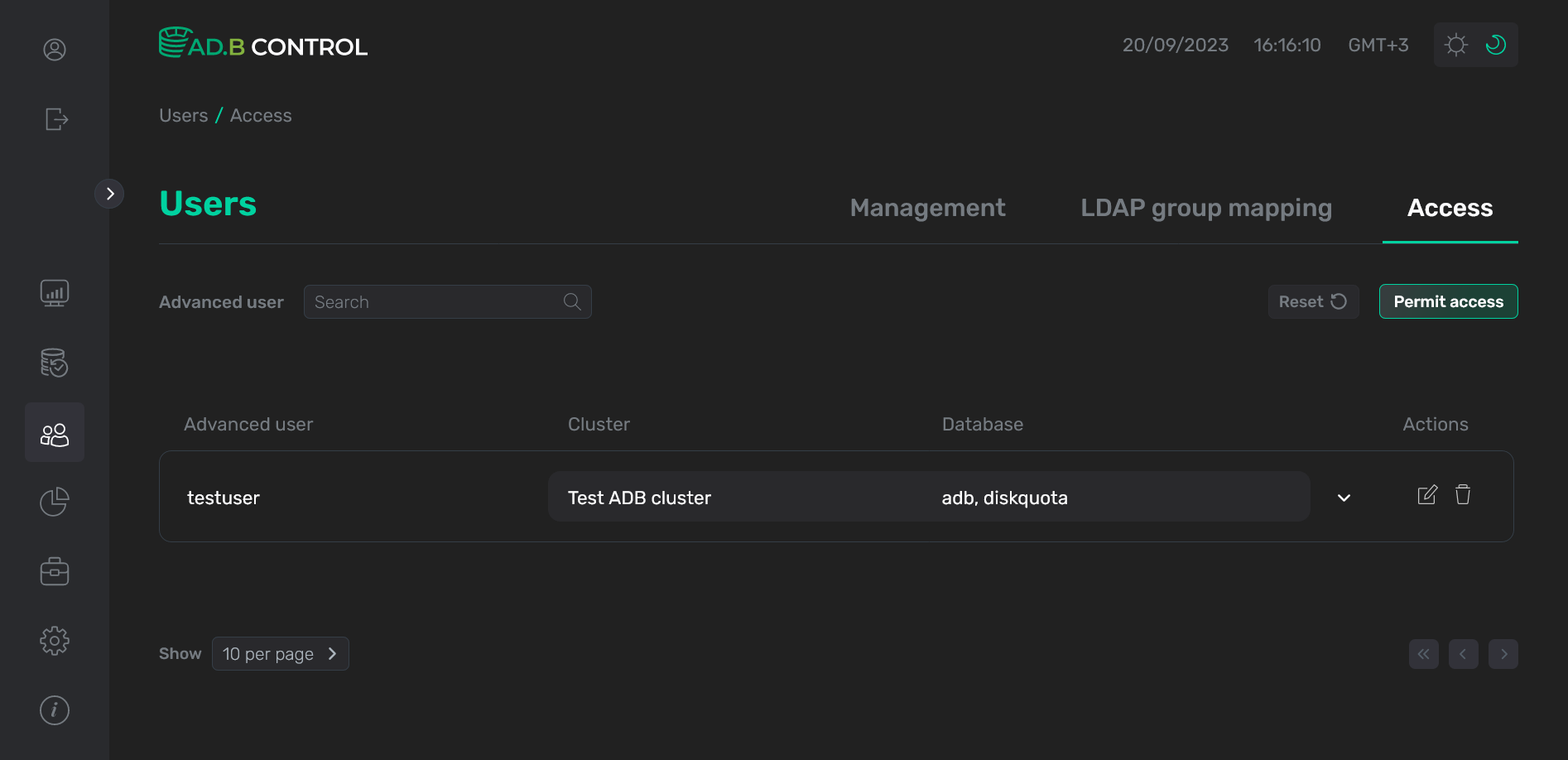 Разрешение добавлено