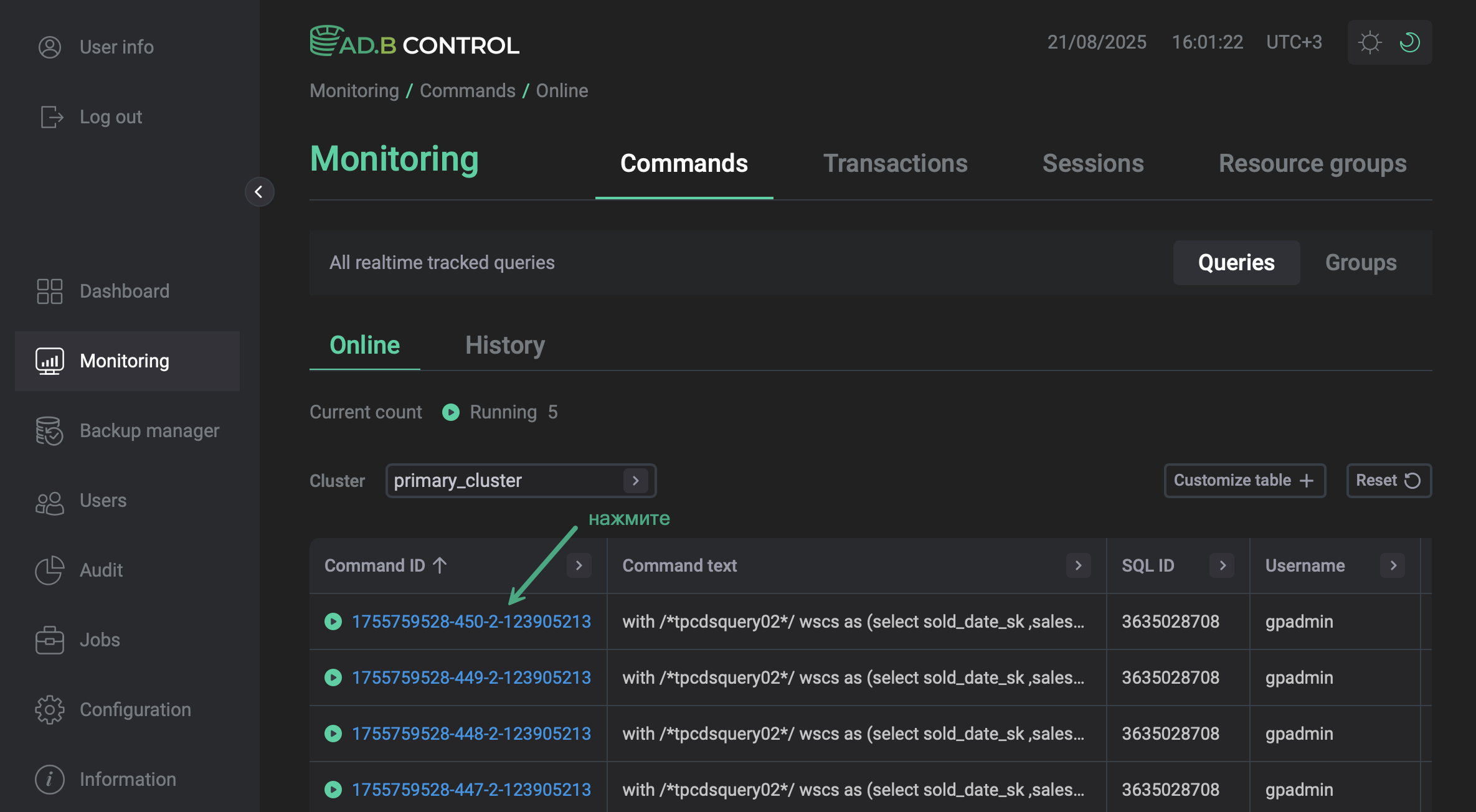 Выбор команды