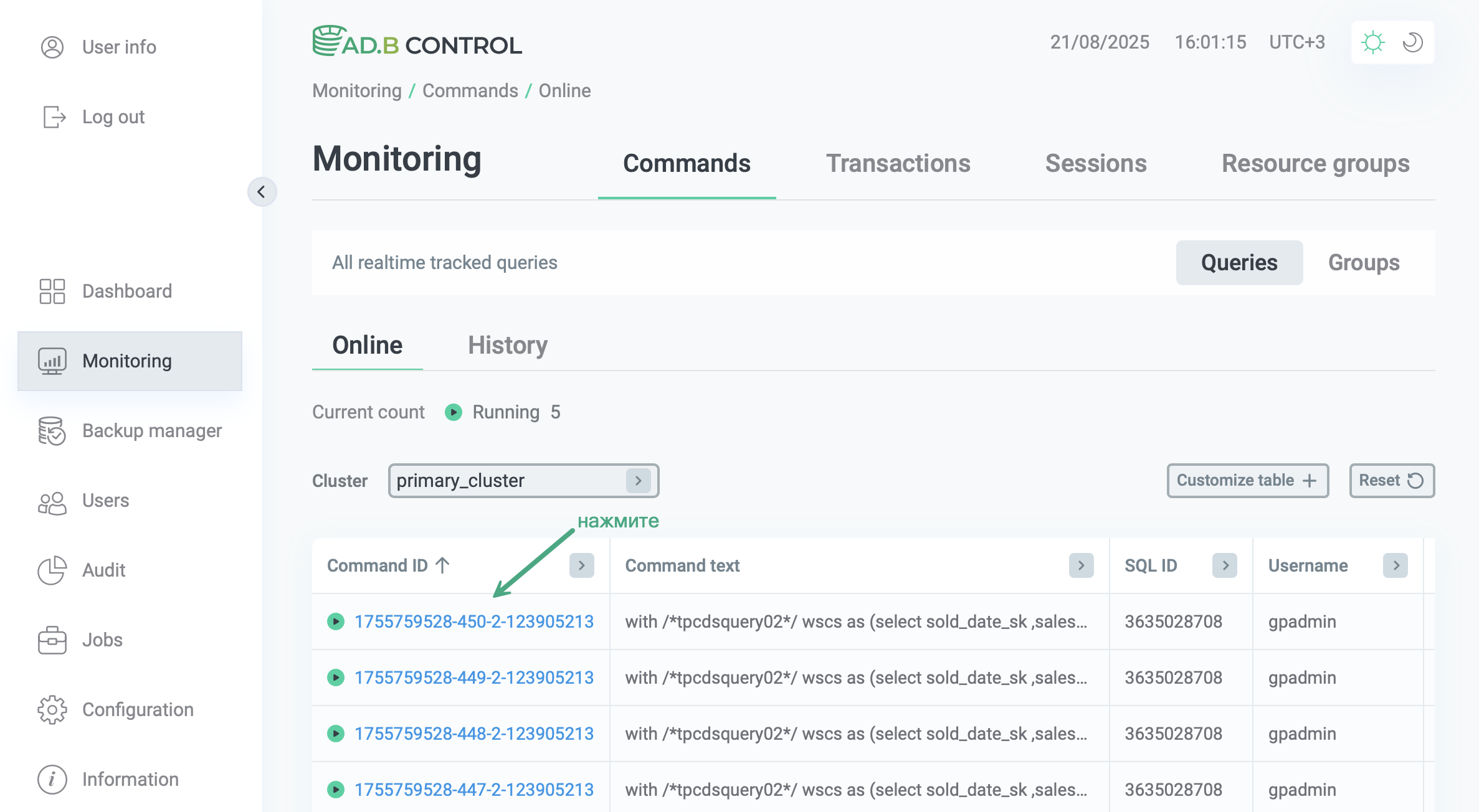 Выбор команды