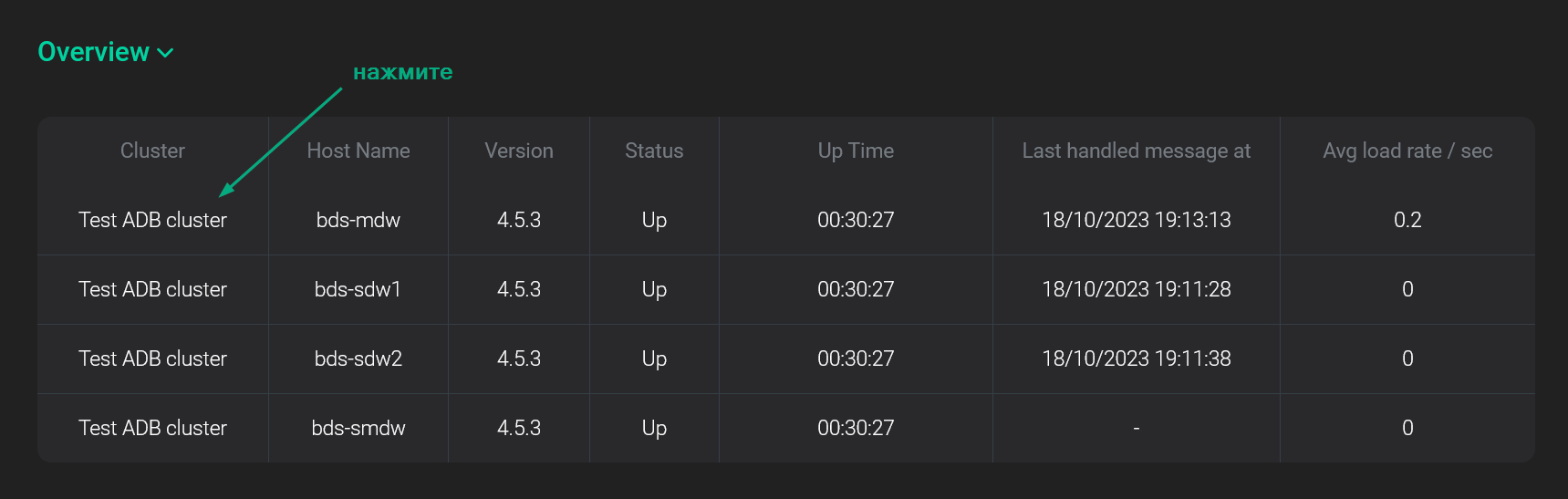 Переход к просмотру детальной информации по агенту