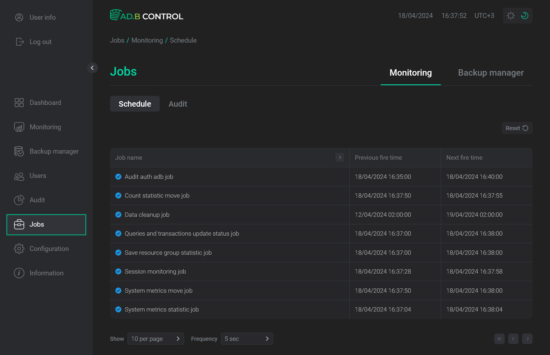 Страница Jobs