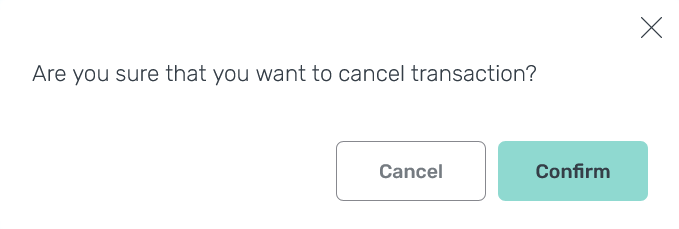 Подтверждение операции Cancel
