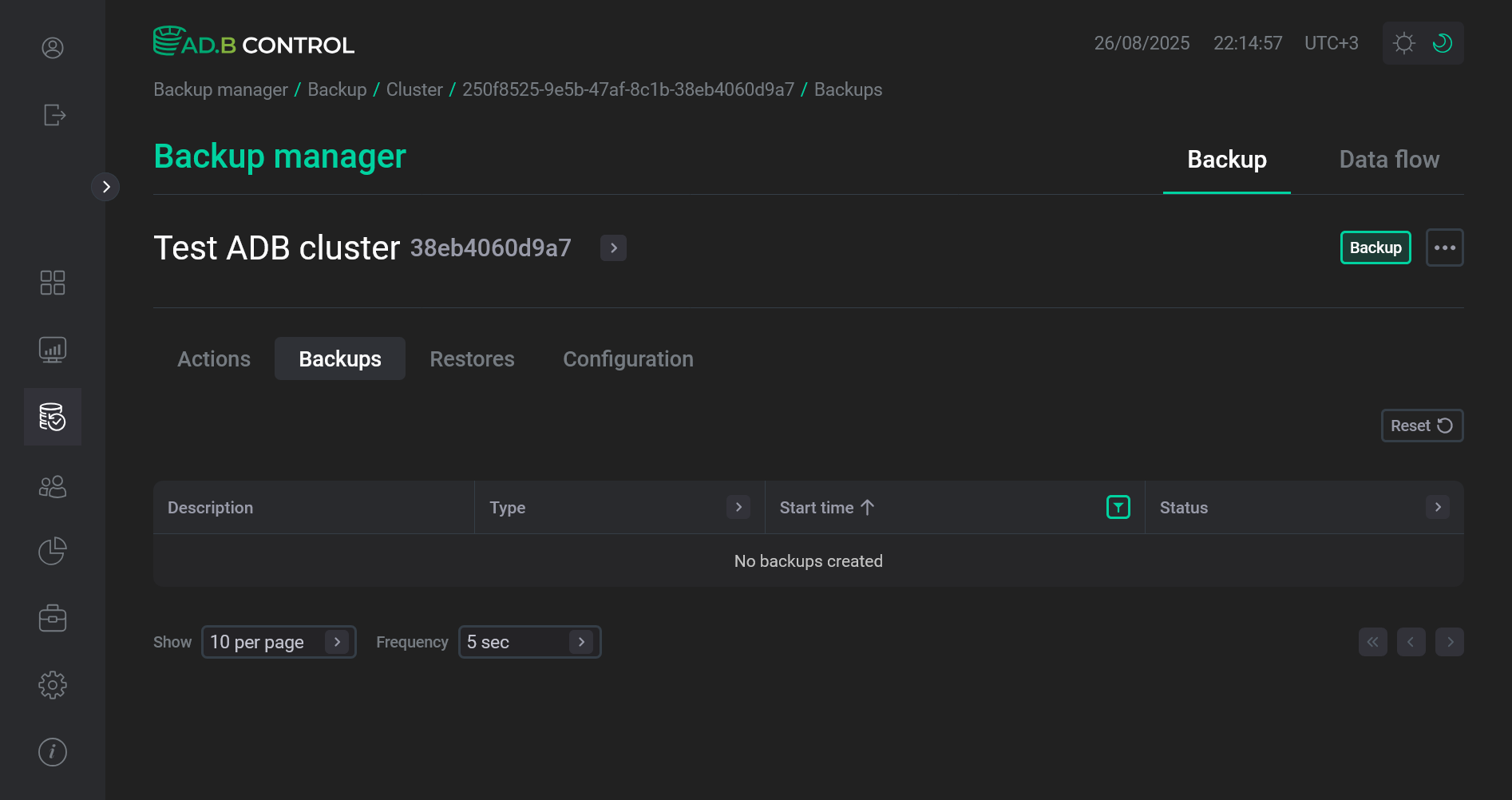 Список бэкапов после запуска Cleanup