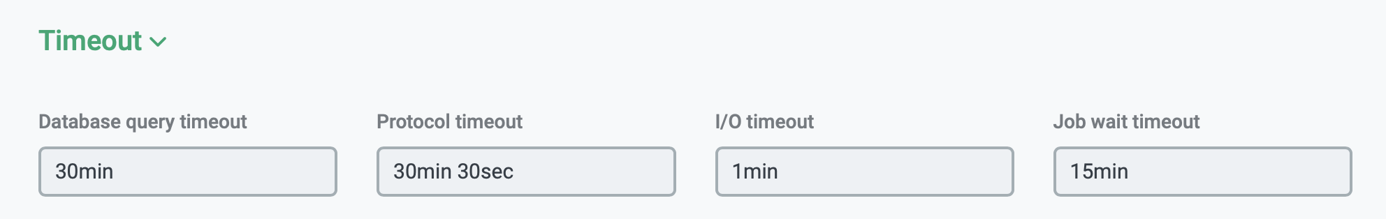 Секция Timeout