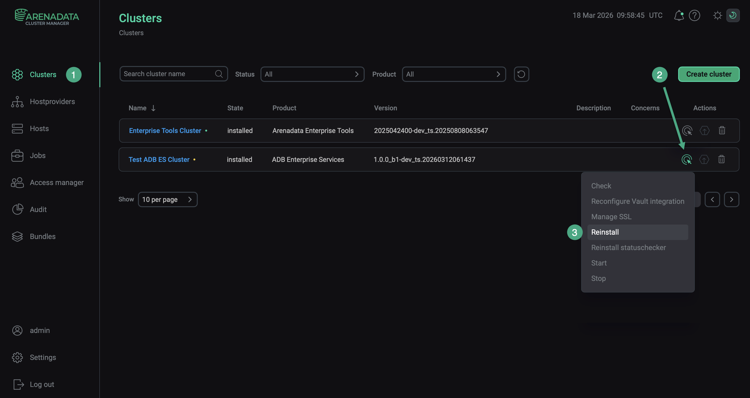 Перезапуск установки